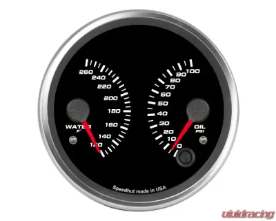 SpeedHut Dual Gauge - Water Temp, Oil Psi - GR4-DUAL-WO-01