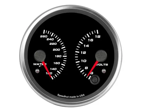 SpeedHut Dual Gauge - Water Temp, Volts - GR4-DUAL-WV-01