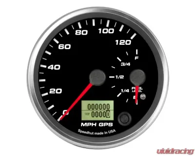 SpeedHut Dual Gauge - 120 mph GPS Speedometer  Fuel Level - GR4-DUALGPS-SF-01
