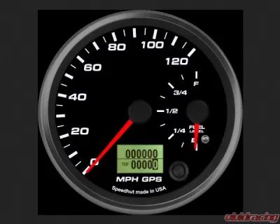 SpeedHut Dual Gauge - 120 mph GPS Speedometer  Fuel Level - GR4-DUALGPS-SF-01