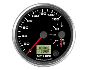 SpeedHut Dual Gauge - 160mph GPS Speedometer  Fuel Level