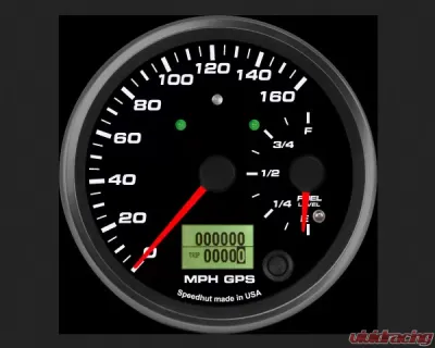 SpeedHut Dual Gauge - 160mph GPS Speedometer  Fuel Level with Turn Signal and High Beam - GR4-DUALGPS-SF-03T