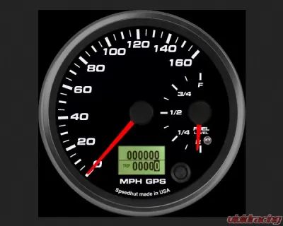 SpeedHut Dual Gauge - 160mph GPS Speedometer  Fuel Level - GR4-DUALGPS-SF-03