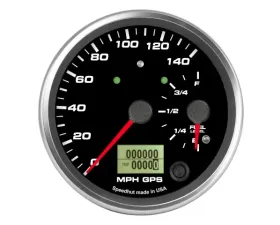 SpeedHut Dual Gauge - 140mph GPS Speedometer  Fuel Level with Turn Signal and High Beam