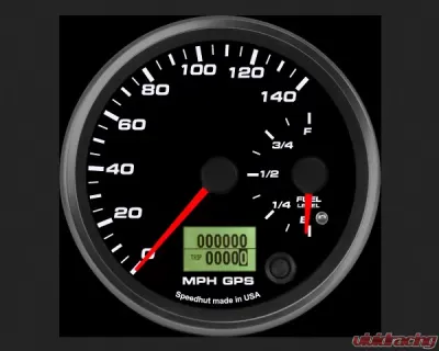 SpeedHut Dual Gauge - 140mph GPS Speedometer  Fuel Level - GR4-DUALGPS-SF-06