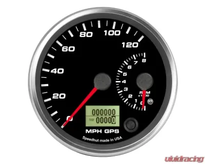 SpeedHut Dual Gauge - 120mph GPS Speedometer  8K Tachometer - GR4-DUALGPS-ST-01