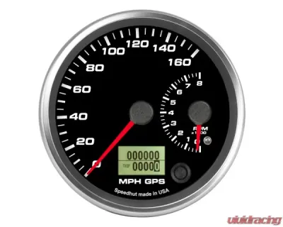SpeedHut Dual Gauge - 160mph GPS Speedometer  8K Tachometer - GR4-DUALGPS-ST-03