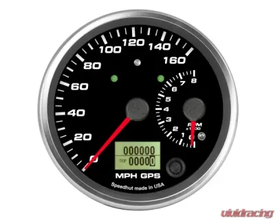 SpeedHut Dual Gauge - 160mph GPS Speedometer  8K Tachometer with Turn Signal and High Beam - GR4-DUALGPS-ST-03T