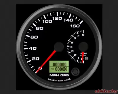 SpeedHut Dual Gauge - 160mph GPS Speedometer  8K Tachometer - GR4-DUALGPS-ST-03