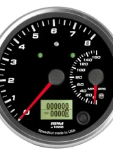 SpeedHut Dual Gauge - 8K Tachometer  160mph GPS Speedometer with Turn Signal and High Beam                                     - GR4-DUALGPS-TS-03T - Image 4