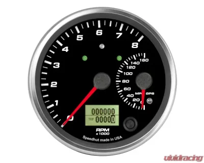 SpeedHut Dual Gauge - 8K Tachometer  160mph GPS Speedometer with Turn Signal and High Beam - GR4-DUALGPS-TS-03T