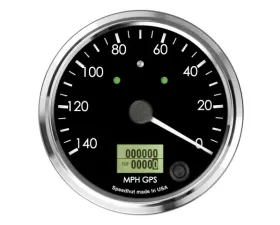 SpeedHut GPS Speedometer Gauge 140mph Counter Clockwise with Turn Signals and High Beam
