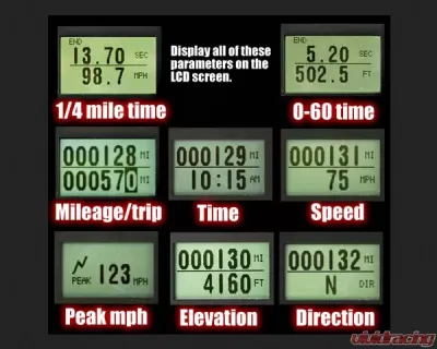 SpeedHut GPS Speedometer Gauge 140mph Counter Clockwise with Turn Signals and High Beam - GR4-GPS-02T-CCW