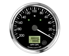 SpeedHut GPS Speedometer Gauge 200mph Counter Clockwise with Turn Signals and High Beam