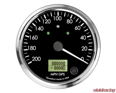 SpeedHut GPS Speedometer Gauge 200mph Counter Clockwise with Turn Signals and High Beam - GR4-GPS-06T-CCW