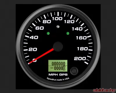SpeedHut GPS Speedometer Gauge 200mph | with Turn Signal and High Beam - GR4-GPS-06T