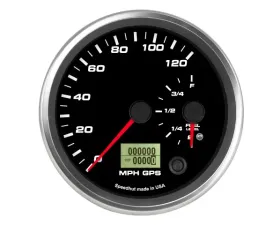 SpeedHut Dual Gauge - 120 mph GPS Speedometer  Fuel Level