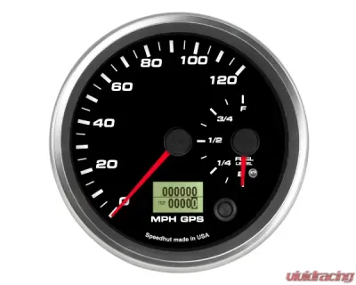 SpeedHut Dual Gauge - 120 mph GPS Speedometer  Fuel Level - GR4.5-DUALGPS-SF-01
