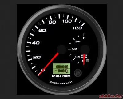 SpeedHut Dual Gauge - 120 mph GPS Speedometer  Fuel Level - GR4.5-DUALGPS-SF-01