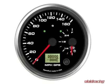 SpeedHut Dual Gauge - 160mph GPS Speedometer  Fuel Level with Turn Signal and High Beam - GR4.5-DUALGPS-SF-03T