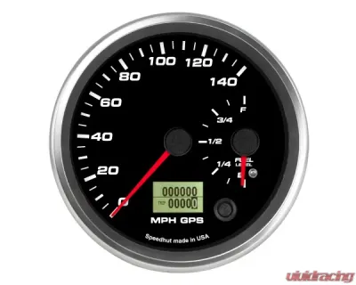 SpeedHut Dual Gauge - 140mph GPS Speedometer  Fuel Level - GR4.5-DUALGPS-SF-06