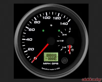 SpeedHut Dual Gauge - 140mph GPS Speedometer  Fuel Level with Turn Signal and High Beam - GR4.5-DUALGPS-SF-06T