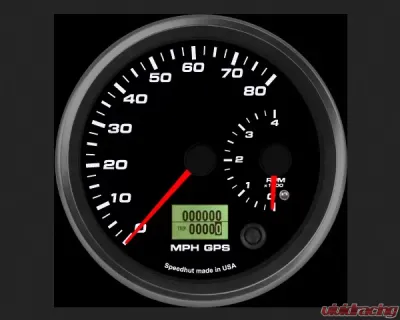 SpeedHut Dual Gauge - 80 mph GPS Speedometer  4K Tachometer - GR4.5-DUALGPS-ST-02