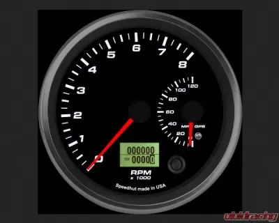 SpeedHut Dual Gauge - 8K Tachometer  120mph GPS Speedometer with Turn Signal and High Beam - GR4.5-DUALGPS-TS-01T