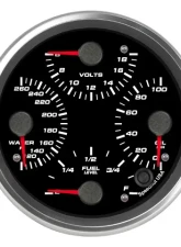 SpeedHut Quad Gauge - Oil Psi, Water Temp, Fuel Level, Volts                                     - GR4.5-QUAD-01 - Image 4