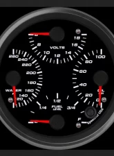 SpeedHut Quad Gauge - Oil Psi, Water Temp, Fuel Level, Volts                                     - GR4.5-QUAD-01 - Image 2