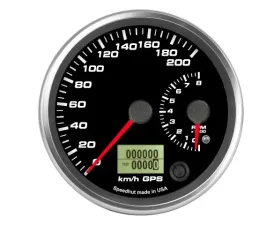 SpeedHut Dual Gauge - 200kmh Metric GPS Speedometer  8K Tachometer