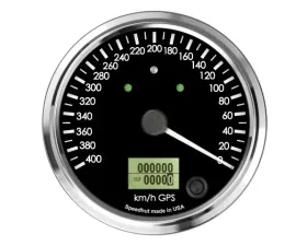 SpeedHut GPS Speedometer Gauge 400kmh Metric Counter Clockwise with Turn Signals and High Beam