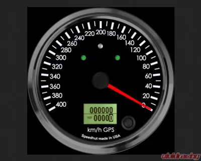 SpeedHut GPS Speedometer Gauge 400kmh Metric Counter Clockwise with Turn Signals and High Beam - GRM4-GPS-07T-CCW