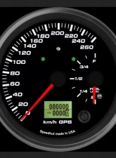 SpeedHut Dual Gauge - 260kmh Metric GPS Speedometer  Fuel Level with Turn Signal and High Beam                                     - GRM4.5-DUALGPS-SF-03T - Image 2
