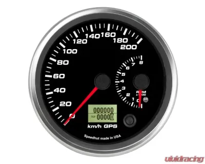 SpeedHut Dual Gauge - 200kmh Metric GPS Speedometer  8K Tachometer - GRM4.5-DUALGPS-ST-01