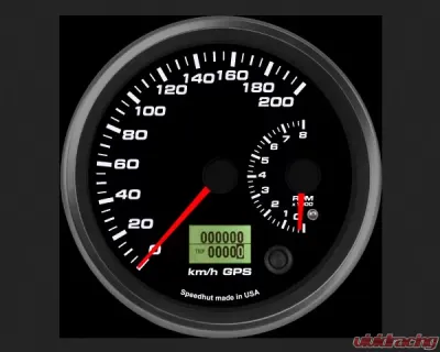 SpeedHut Dual Gauge - 200kmh Metric GPS Speedometer  8K Tachometer - GRM4.5-DUALGPS-ST-01