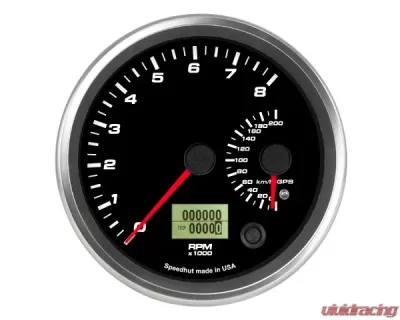 SpeedHut Dual Gauge -  8K Tachometer  200kmh Metric GPS Speedometer - GRM4.5-DUALGPS-TS-01