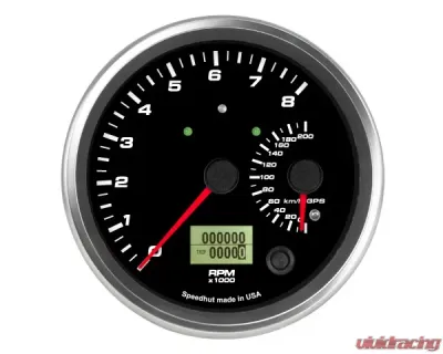SpeedHut Dual Gauge -  8K Tachometer  200kmh Metric GPS Speedometer with Turn Signal and High Beam - GRM4.5-DUALGPS-TS-01T