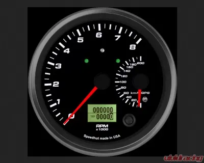 SpeedHut Dual Gauge -  8K Tachometer  200kmh Metric GPS Speedometer with Turn Signal and High Beam - GRM4.5-DUALGPS-TS-01T