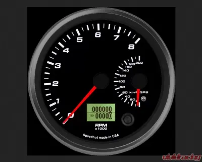 SpeedHut Dual Gauge -  8K Tachometer  200kmh Metric GPS Speedometer - GRM4.5-DUALGPS-TS-01