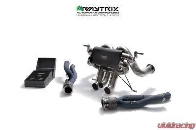 ARMYTRIX Titanium Black Coated Valvetronic Exhaust System Titanium Quad Tips Lamborghini Aventador S LP740-4 2017-2021 - LBA40-C