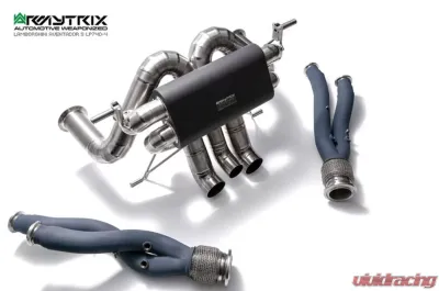 ARMYTRIX Titanium Black Coated Valvetronic Exhaust System Titanium Quad Tips Lamborghini Aventador S LP740-4 2017-2021 - LBA40-C