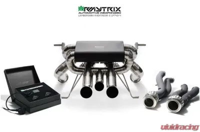 ARMYTRIX Titanium Black Coated Valvetronic Exhaust System Titanium Quad Tips Lamborghini Aventador S LP740-4 2017-2021 - LBA40-C