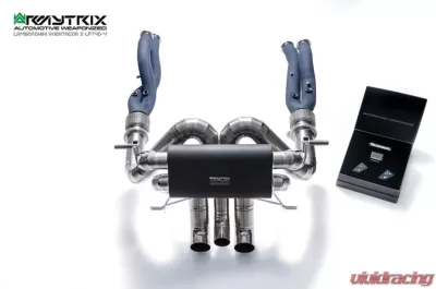 ARMYTRIX Titanium Black Coated Valvetronic Exhaust System Titanium Quad Tips Lamborghini Aventador S LP740-4 2017-2021 - LBA40-C