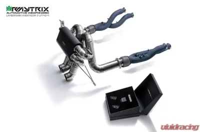 ARMYTRIX Titanium Black Coated Valvetronic Exhaust System Titanium Quad Tips Lamborghini Aventador S LP740-4 2017-2021 - LBA40-C