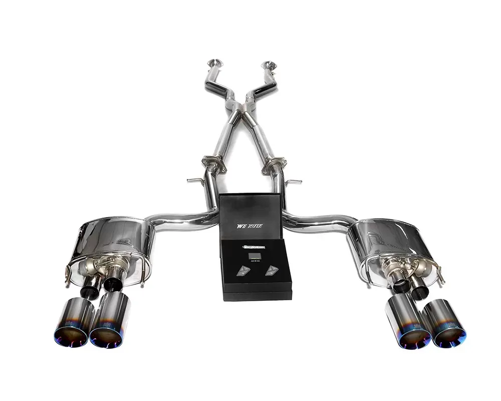 ARMYTRIX Valvetronic Header Back Exhaust System Lexus RC-F 5.0L V8 2015-2021 - LXRCF-QS3840B