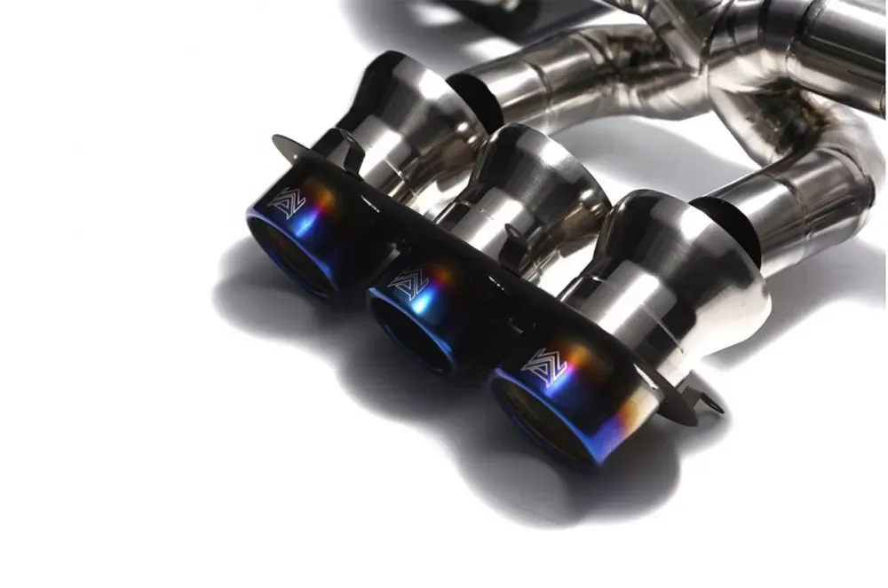 ARMYTRIX Titanium Series Triple Titanium Blue Tips Ferrari 458 Italia | Spider 4.5L V8 2010-2015 - T12-3B