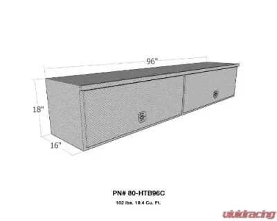 Westin Automotive Brute Pro-Series Tool Box Aluminum High Cap HD Top Sdr 16in x 96in withflip up Doors - 80-HTB96C