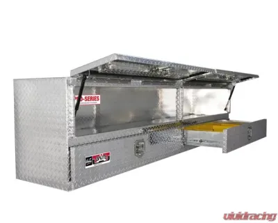 Westin Automotive Brute Pro-Series Tool Box Aluminum High Cap 96in Stake Bed Contractor TopSider with Bottom Drawers - 80-TB400-96D-BD