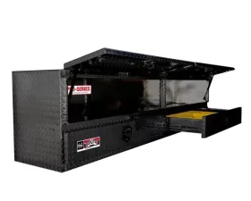 Westin Automotive Brute Pro-Series Tool Box Aluminum High Cap 96in Stake Bed Contractor TopSider with Doors